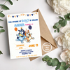 Personalized File Bluey Birthday Invitation Invite Bluey and Bingo Birthday Invitation Digital Invitation Printable Invitation PNG File Only