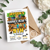 Personalized File Minecrafter Birthday Invitations | Minecraft Invitations | Minecraft Birthday Party | Mine Invite| Printable Digital Download 5x7 PNG File Only