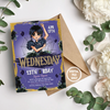 Personalized File Wednesday Birthday Invitation Party Invite Printable Editable Addams Family Digital Kid Cake Topper Girl Boy Instant Download PNG File Only