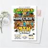 Personalized File Minecrafter Birthday Invitations | Minecraft Invitations | Minecraft Birthday Party | Mine Invite| Printable Digital Download 5x7 PNG File Only