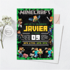 Personalized File Minecrafter Birthday Invitations, Printable Minecraft Birthday Invitation, Mine Invite, Invite Instant Download PNG File Only