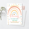 Personalized File Rainbow Birthday Invitation for Girls, Gold Stars Modern, Fun Girls Birthday Invitation ,Printable Download PNG File Only