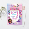 Personalized File Gabbys Dollhouse Birthday Invitation Invite Instant Download Gabby's Kids Birthday invite PNG File Only