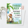 Personalized File Three Rex dinosaur electronic invitation, Instant download Birthday Party Invite Dinosaur birthday PNG File Only