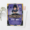 Personalized File Wednesday Birthday Invitation Party Invite Printable Editable Addams Family Digital Kid Cake Topper Girl Boy Instant Download PNG File Only