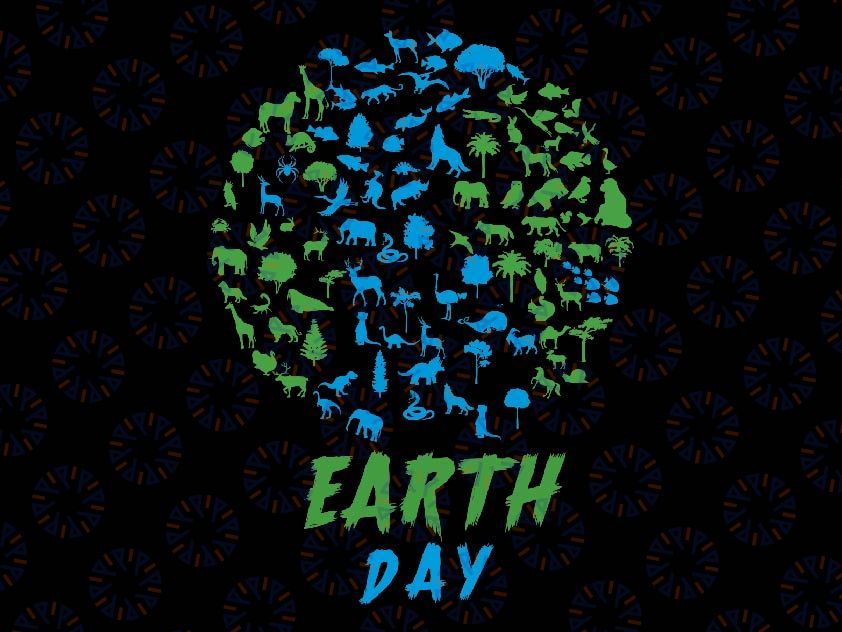 Earth Day Animal Svg, Retro Groovy earth Svg, Earth Day Png, Digital Download