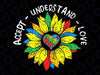 Autism Awareness Accept Understand Love Svg, ASD Sunflower Autism Svg, Autism Awareness Png, Digital Download