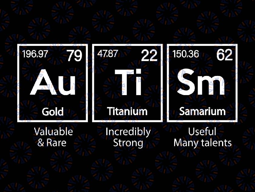 Autism Awareness Elements Periodic Table ASD Svg, Periodic Autism Svg, Autism Awareness Png, Digital Download