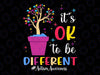 It's Ok To Be Different Plant Pot Autism Awareness Svg, Puzzle Piece Tree Svg, Autism Awareness Png, Digital Download