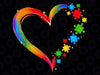 PNG ONLY Autism Awareness Love Heart Puzzle Piece Png, Autism Acceptance Lover Png, Autism Awareness Png, Digital Download