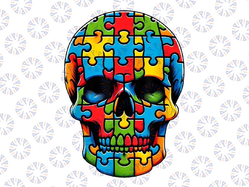 PNG ONLY Skull Autism Awareness Png, Autistic Supporter Punisher Skull Png, Autism Awareness Png, Digital Download