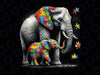 PNG ONLY Autism Awareness Elephant Puzzles Png, Autism Mom Support Png, Autism Awareness Png, Digital Download