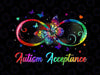 PNG ONLY Infinity Autism Awareness Acceptance Butterfly Puzzle Piece Png, Autism Awareness Png, Digital Download
