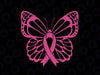 Butterfly Ribbon Svg, Fighter Survivor Support Pink Ribbon Butterfly Svg, Breast Cancer Awareness Png, Digital Download