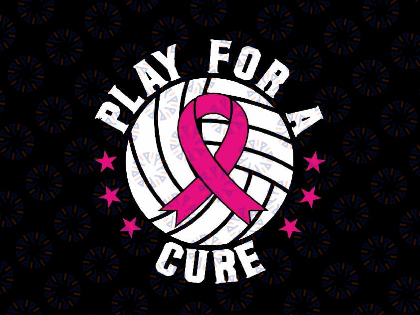 Play For The Cure Volleyball Svg, Volleyball Breast Cancer Svg, Breast Cancer Awareness Png, Digital Download