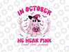 In October We Wear Pink Svg, Retro Breast Cancer Boo Png, Halloween Pink Ghost Svg, Breast Cancer Awareness Png, Digital Download