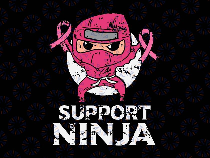 Kids Support Ninja Pink Cute Breast Cancer Awareness Svg, Breast Cancer Fight Svg, Cancer Awareness Png, Digital Download