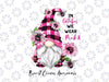 In October We Wear Pink Breast Cancer Awareness Gnome Png, Breast Cancer Gnome Flower Leopard,  Digital Download