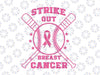 Strike Out Breast Cancer Awareness Svg, Warrior Breast Cancer Svg, Pink Ribbon Baseball Cancer Support Svg, Digital Download