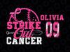 Custom Name Baseball Breast Cancer Svg, Strike Out Cancer Svg, Breast Cancer Awareness Svg, Cancer Awareness Png, Digital Download