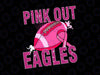 Eagles Pink Out Football Tackle Breast Cancer Svg, Football Pink Ribbon Svg, Cancer Awareness Png, Digital Download