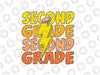 Second Grade Rock Svg, Lightning Bolt School Svg, 2nd Grade Back To School Svg, Back To School Png, Digital Download