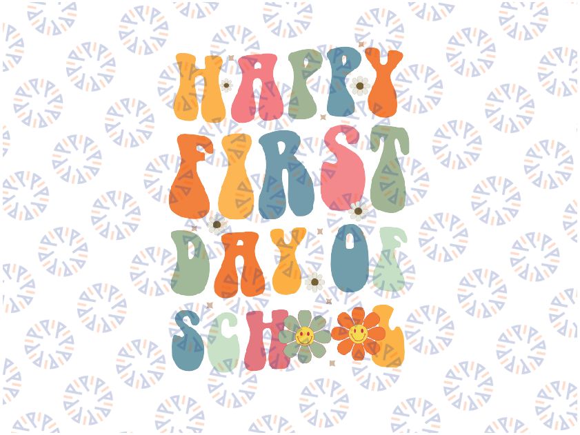 Happy First Day Of School Retro Groovy Svg, Grade Teacher Svg, Back To School Png, Digital Download