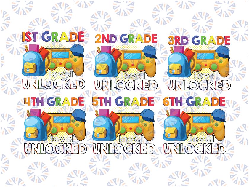 Gamer Back To School Gamepad 3rd Third Grade Level Unlocked Bundle Png, Back To School Png, Digital Download