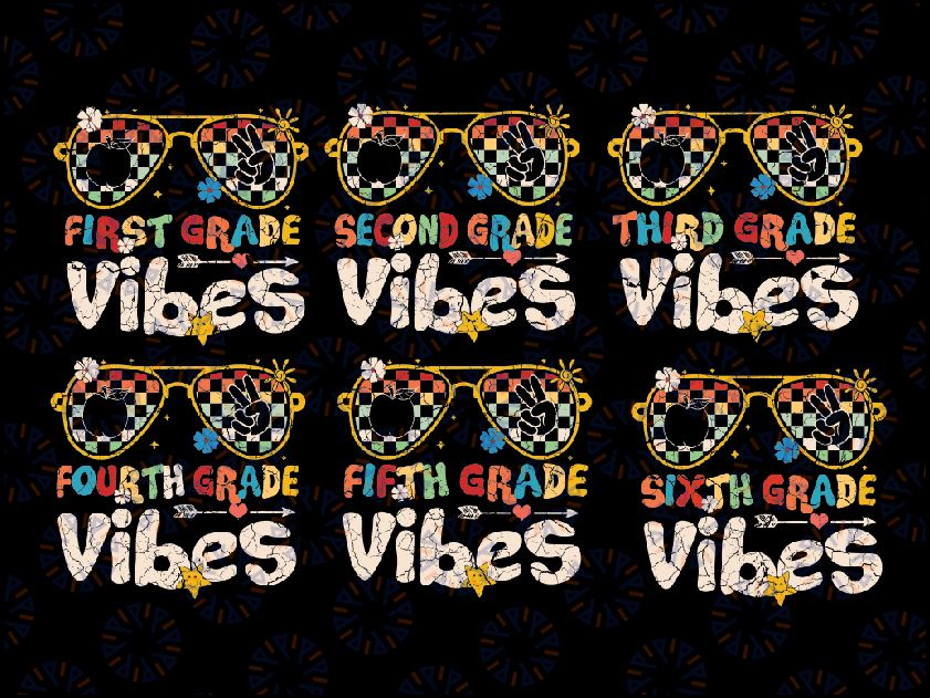 Sixth Grade Vibes Svg, 6th Grade Team Retro Day of School Bundle Svg, Back to school svg, Digital Download