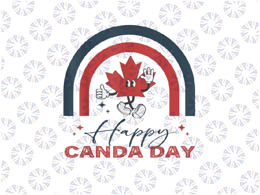 Happy Canada Day Maple Leaf Canadian Flag Png,  Retro Maple Leaf Png, Canadian flag Png, Digital Download