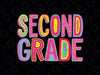 Retro Second Grade Rainbow Vibes Png, Back To School 2nd Grade Png, Back To School Png, Digital Download