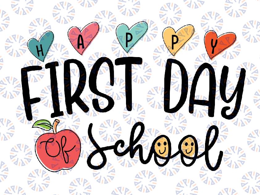 Back To School Svg Png, Happy First Day of School Svg, Teacher Love Sv