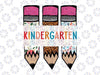 Kindergarten Leopard Pencil Png, Retro Teachers Leopard Glitter Png, Back To School Png, Digital Download