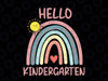 Boho Rainbow Heart For Teachers Hello Kindergarten Svg,  Hello Kindergarten Rainbow Svg,  Back To School Png, Digital Download