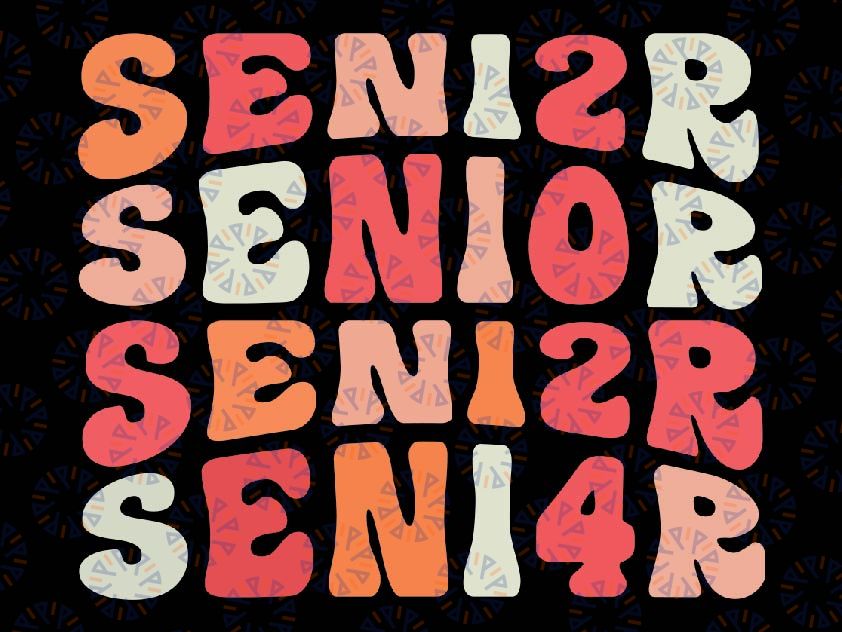Back To School 2024 Senior 2024 Svg, Class Of 2024 Retro Text Svg, Bac