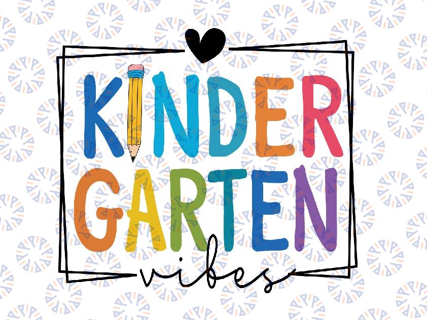 Kindergarten Vibes Svg, Kindergarten teacher Svg, Vintage school, Back To School Png, Digital Download