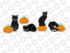 Black Cat and Pumpkin Design Svg, Cute Halloween Pumpkin Spooky Halloween Cat Svg, Digital Download