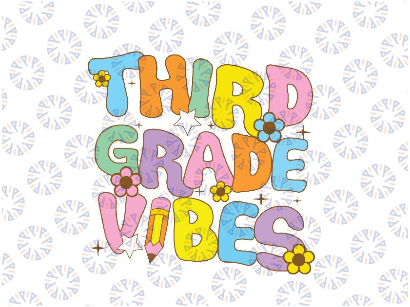 3rd Grade Vibes Svg, Back To School Retro Third Grade Teachers Svg, Back To School Png, digital download