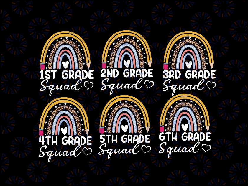 Fourth Grade Squad 4th Grade Team Retro First Day of School Png, Grade Squad Rainbow Png, Back To School Png, digital download