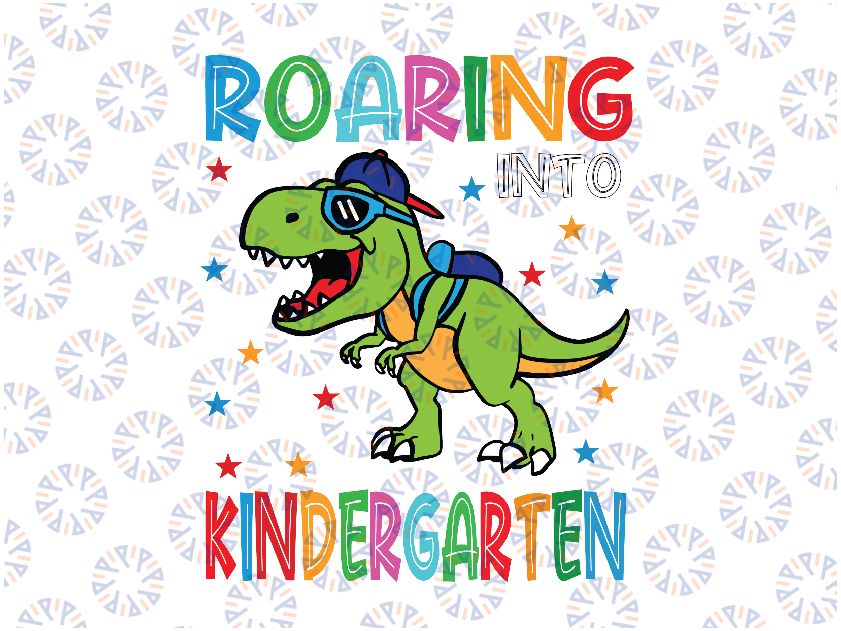 Funny Roaring Kindergarten T-Rex Svg, Kindergarten Team Svg, Back To School Png, digital download