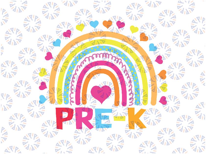 Back To School Rainbow Happy First Day Of Pre-K Svg, Pre-K Of First Day Of School Svg, Back To School Png, digital download