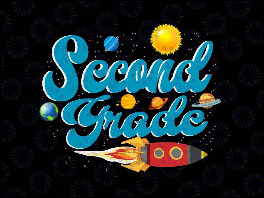 Second Grade Outer Space Solar System Planet Png, 2nd Grade Png, Back To School Png, digital download