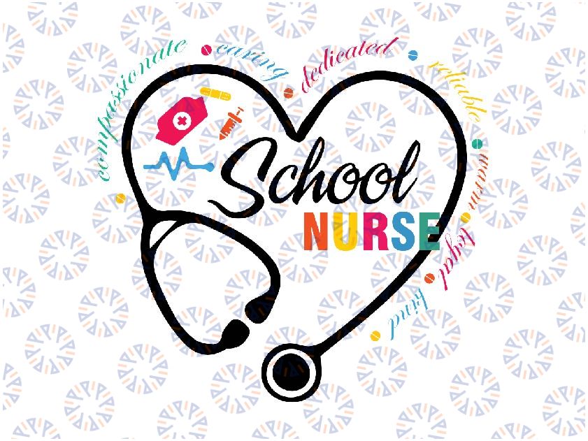 School Nurse Svg, Vintage Love Heart Nurse Life Svg, Back To School Png, digital download