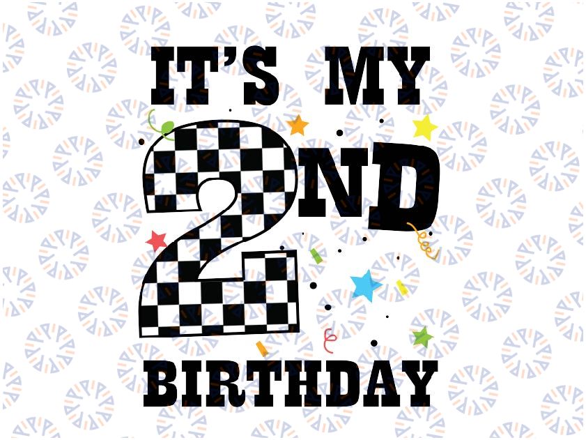 Custom Age Kids It's My 2nd Birthday Boy Png, 2 Two Racing Car Flag Race Car Png, Back To School Png, digital download