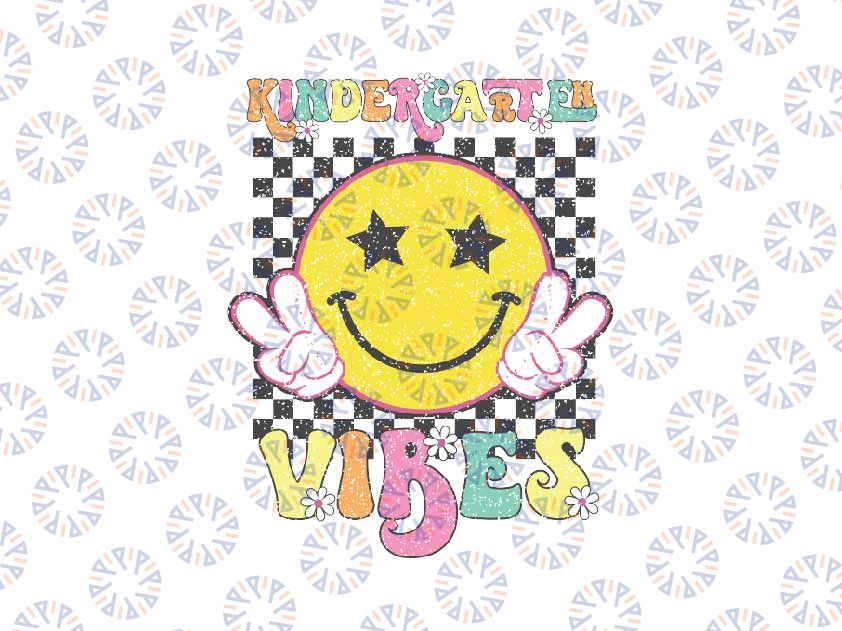 Kindergarten Vibes Smile Face Svg, Back to School Kindergarten Hippie Face Svg, Back To School Png, Digital Download