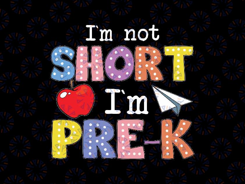 I'm Not Short But Pre-K Teacher Svg, Bright Doodles Dots Retro Teacher Quotes Svg, Back To School Png, Digital Download