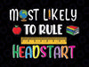 Most Likely To Rule Headstart Svg, First Day of School Svg, Back To School Png, Digital Download
