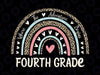 Fourth Grade Where The Adventure Begins Leopard Rainbow Png, Back To School Png, Digital Download