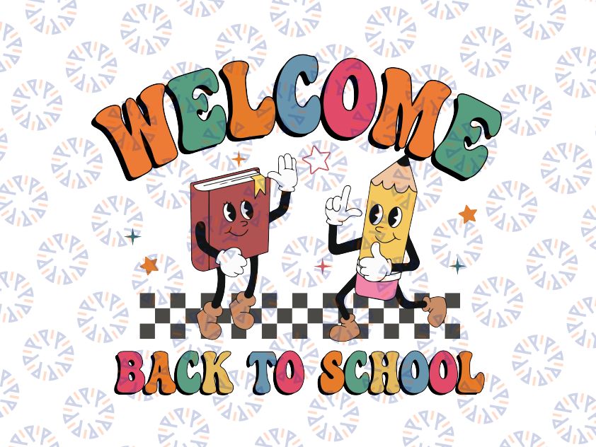 Welcome Back To School Svg, First Day Of School Book And Pencil Svg, Back To School Png, Digital Download