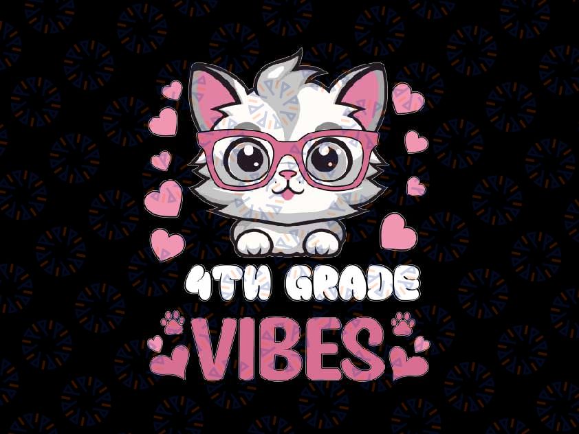 Fourth Grade Girls Svg, Cat Hello Fourth Grade Elementary School Svg, Back To School Png, Digital Download